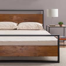 The bed frames from zinus are one of the most affordable purchases in this category. Box Spring Optional Wood Slat Support Twin Zinus Suzanne Metal And Wood Platform Bed With Headboard Beds Home Kitchen Fcteutonia05 De
