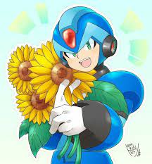 ひまわりとエックス mega man art mega man fighting robots