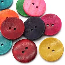 50 Large Mixed Color Wooden Buttons 30mm 1 1 8 Inch Etsy Sewing A Button Wooden Button Buttons
