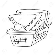 Downloads are subject to this site's term of use. Picnic Basket With A Bottle Of Wine And A Loaf Of Bread Royalty Free Cliparts Vectors And Stock Illustration Image 18581426