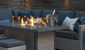 Brown chunky rattan patio furntiture. Rattan Sets With Fire Pit Off 59