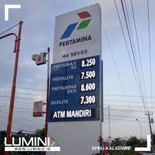 Display Spbu Pasti Prima Satu Set 4 Produk 68cm X 36cm 1 Produk 200cm X 36cm Spbu Kaligawe Led Display Informasi Order Digital Signage Led Toko Kelontong