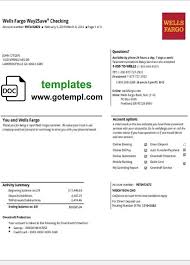 United states of america (usa). Usa Wells Fargo Bank Statement Template In Word Format Statement Template Wells Fargo Bank Statement