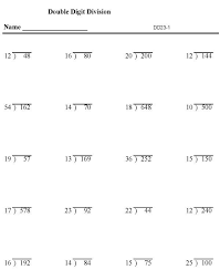 Printable Division Sheet Math Skills Practice Sheet Division Worksheets Long Division Worksheets Double Digit Division