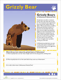 Use the information at the web site below to find the word or words missing from the sentences. Grizzly Bear Worksheet Education Com