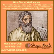 Hippocrates The Father Of Medicine C 460 C 370 Bc Used Wine As A Remedy For Lower Fevers As A General Antiseptic Make Your Own Wine Wine Lovers Wine