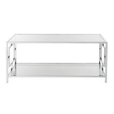 Glass chrome coffee table rectangle. Town Square Chrome Coffee Table Clear Glass Chrome Frame Breighton Home Target