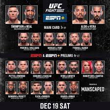 Jun 12, 2021 · the main ufc 263 fight card is set to begin at 10 p.m. Ufc On Twitter Rt B C It S Fight Day Ufcvegas17 Is Ready To Close 2020 With A Card To Remember B2yb Manscaped