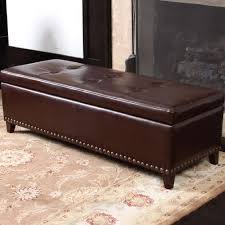 Round footstool ottoman foot stool rest seat faux leather pouffe box sofa chair. Large Leather Bench Blanket Box Storage Brown Ottoman 4 Ft Long Seat Elegant Leather Storage Ottoman Storage Ottoman Bench Storage Ottoman