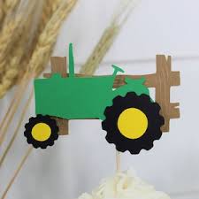 24 cure-dents de tracteur, baby shower sur le thème de la ferme,  anniversaire de tracteur, fête de tracteur, amuse-gueules, piques de  nourriture, décoration de petit gâteau de tracteur