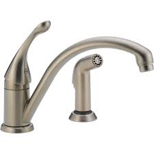 Thank you for contacting us at delta faucet! Delta Collins Single Handle Standard Kitchen Faucet With Side Sprayer In Stainless Steel 441 Ss Dst The Home Depot