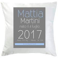 Misure confezione cuscini / … Cuscino Di Nascita Design Personalizzato Cuscini Personalizzati Angolodelregalo