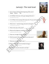 Displaying 22 questions associated with risk. Jumanji The Next Level Quiz Esl Worksheet By Mr0liver