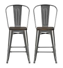 Metal wood bar stool adjustable height swivel bar stool l industrial bar stool with wooden seat. Dhp Luxor 24 Metal Counter Stool Antique Gun Metal Set Of 2 Walmart Com Walmart Com
