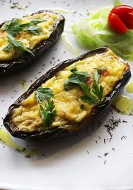 Greek Stuffed Eggplant Papoutsakia Recipe Greek Recipes Eggplant Recipes Mediterranean Recipes