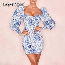 Nasty gal propose une sélection de robes à manches bouffantes pour que tu puisses jouer les drama queen comme il se doit. Deuxtwinstyle Style Chinois Imprimer Robes Pour Les Femmes Col Carre Manches Bouffantes Taille Haute Dos Nu Automne Robe De Fete Femme 2020 Aliexpress