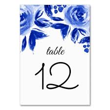 Blue Floral Watercolor Wedding Table Number Cards Zazzle Com Wedding Table Number Cards Wedding Table Numbers Watercolor Table Numbers