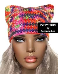 Easy Pdf CROCHET PATTERN ONLY, Digital Download, Crochet Cat Beanie Hat  Pattern, by Razondalee Razonda Lee 132
