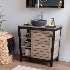 Il est donc primordial que vous alliez praticité et style pour un beau résultat. Meuble De Salle De Bains En Acacia Massif 90cm Pitaya 90 Cm Meuble Sous Vasque Alinea