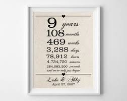 9 Years Together Cotton Gift Print 9th Anniversary Gifts 9 Year Anniversary 2nd Wedding Anniversary Gift 2nd Wedding Anniversary Cotton Anniversary Gifts