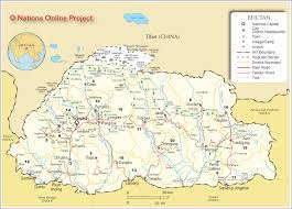 Distance Map Of Bhutan Political Map Of Bhutan - Nations Online Project
