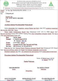 Download contoh surat undangan resmi (doc) format umum surat undangan resmi; Contoh Surat Dinas Maulid Nabi Contoh Surat Terbaru