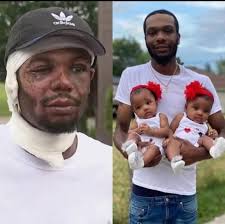 Michigan father rushed into burning home to save his 18-month-old twin  daughters