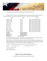 Notice Of Scheduled Elections