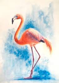 Flamingo Original Watercolour Painting Bird Art Painting Of Bird Watercolor Paintings Flamingo Painting Bird Art