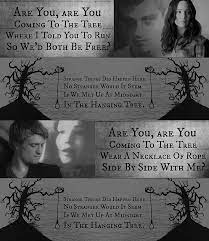 Are you, are you coming to the tree where they strung up a man they say murdered three. Are You Are You Coming To The Tree Hunger Games Quotes Hunger Games Hunger Games Mockingjay