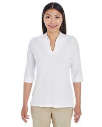 Devon Jones Dp188w Ladies Perfect Fit Tailored Open Neckline Top