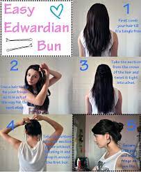 Edwardian Hairstyles Bun Easy Edwardian Bun Tutorial Edwardian Hairstyles Vintage Hairstyles Retro Hairstyles Tutorial