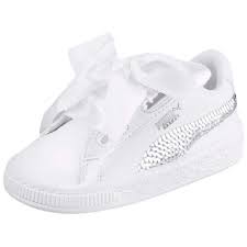 Puma Select Basket Heart Bling Infant White Dressinn