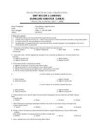 Soal uts agama islam kelas 7 semester 2 kurikulum 2013. Soal Agama Islam Kelas 7 Semester 2