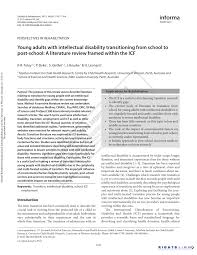 The australian bureau of statistics (abs) survey of disability, ageing and carers (sdac) was conducted in 1981, 1988, 1993, 1998 and 2003, and was based on the international classification of functioning, disability and health and its predecessor. Pdf Young Adults With Intellectual Disability Transitioning From School To Post School A Literature Review Framed Within The Icf
