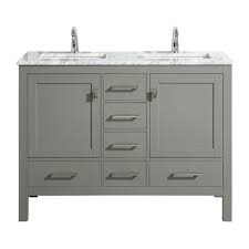 What is a vanity cabinet? Eviva London 48 X 18 Gray Transitional Double Sink Bathroom Vanity W White Carrara Top Bathroom Vanities Modern Vanities Wholesale Vanities