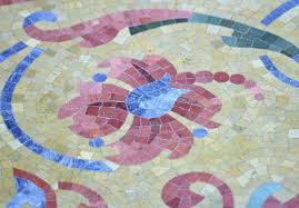 We will show you the best techniques for measuring, laying tile, cutting mosaic tiles, using special tools and not long ago setting mosaic tile meant embedding each small piece in a mortar bed. File Mosaic Tile Floor Of The Milwaukee Public Library Flower Jpg Wikimedia Commons