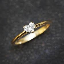 Diamond Solitaire Engagement Ring 0 3 Carat Heart Shaped Gvs Diamond 14k Yellow Gold Size 6 Heart Engagement Rings White Gold Rings White Gold Ring Band