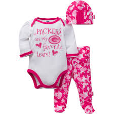 Nfl Green Bay Packers Baby Girls Bodysuit Pant And Cap Outfit Set 3 Piece Walmart Com