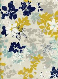 Tree Leaf With White Flower Navy Yellow Combo Japanese Cotton Ek Qs33104d Colour Schemes Living Room Color Room Colors