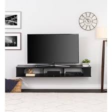Prepac 70 In Black Composite Floating Tv Stand Fits Tvs Up To 75 In With Wall Mount Feature Bctw 1102 1 The Home Depot In 2020 Living Room Tv Wall Mount Tv Stand
