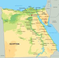 Egyptian culture, a complex and stable culture with thousands of years of recorded history. Kort Egypten Se Bl A Nilen Og Placeringen Af Hovedstaden Cairo