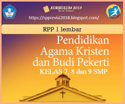 Rencana pelaksanaan pembelajaran (rpp) 1 (satu) lembar pendidikan agama kristen dan budi pekerti (pakbp) untuk kelas 1 (satu) semester genap ,sekolah dasar kurikulum 2013 dengan moda kombinasi (daring dan luring) Rpp 1 Lembar Pendidikan Agama Kristen Dan Budi Pekerti Kelas 7 8 Dan 9 Smp Perangkat Kurikulum 2013 Revisi 2018