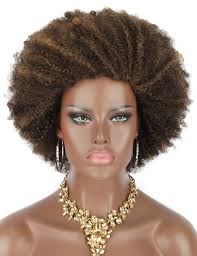 5 out of 5 stars. Amazon Com Kalyss Big Bouncy Full Thick Short Afro Kinky Curly Wigs For Black Women Brown Highlights Lightweight Synthetic Hair Wigs 150 Density Natural Looking Fluffy Hair Replacement Wig Beauty