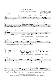 Oh Humsafar Flute Violin Notes Lead Sheet Music Pdf Sheet Music Pdf Lead Sheet Sheet Music Notes