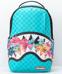 Sprayground Blossom Light Blue Vegan Backpack Zumiez