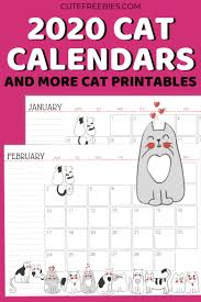 Printable 2021 Cat Calendar And More Cute Freebies For You In 2020 Cat Calendar Calendar Printables Calendar