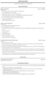 billing associate resume sample