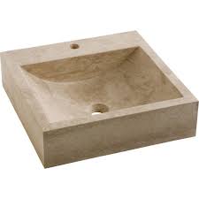 Vasque A Poser Travertin L 45 X P 45 Cm Beige Naturel Ninon Vasque A Poser Vasque Plan Vasque
