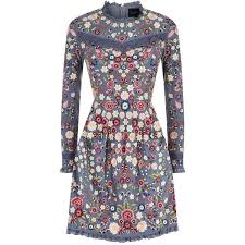 Needle Thread Floral Jet Embellished Long Sleeve Dress 460 Liked On Polyvore Fe Floral Print Prom Dress Long Sleeve Floral Dress Floral Embroidery Dress